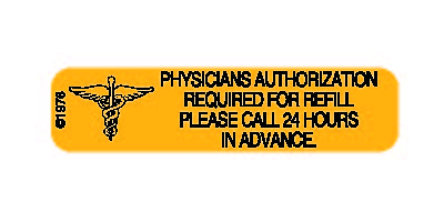 Auxiliary Label - Physicians Authorization Required (1,000 Labels)