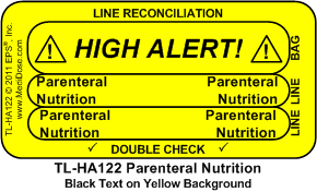 High Alert Double Check Labels