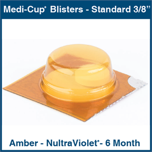 Medi-Cup Blisters - Standard 3/8" - Amber (1,000 Doses) MD105